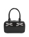 Self-portrait Distressed Black Mini Tote Bag In Black
