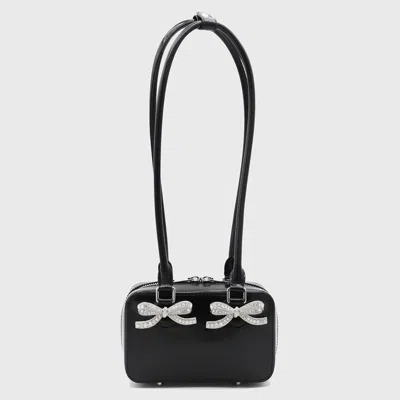 SELF-PORTRAIT SELF-PORTRAIT BLACK LEATHER SHOULDER BAG