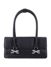 Self-portrait Structured Shoulder Bag With Distinctive Bow Detail In Black