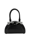 Self-portrait Leather Curved Mini Tote Bag In Negro