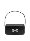 Self-portrait Leather Bow Baguette Shoulder Bag In Black