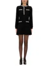 Self-portrait Black Mesh Mini Dress With Sequins In Black