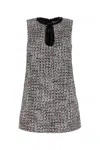 Self-portrait Black Sequin-embellished Boucl-tweed Mini Dress In Black