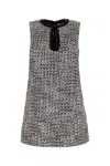 Self-portrait Black Sequin-embellished Boucl-tweed Mini Dress In Black