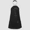 Self-portrait Boucle Pearly-trim Mini Dress In B Black