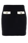 Self-portrait Black Knitted Mini Skirt In Black