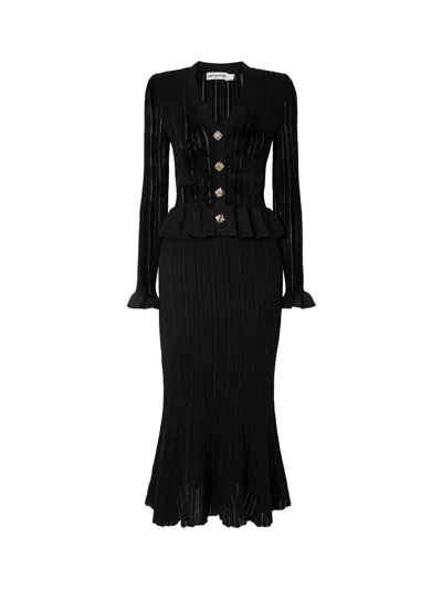 Self-portrait Black Peplum Dress