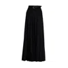 Self-portrait Long Pleated Skirt With Belt Self Portrait In Black