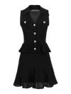 Self-portrait Black Pointelle Knit Mini Dress