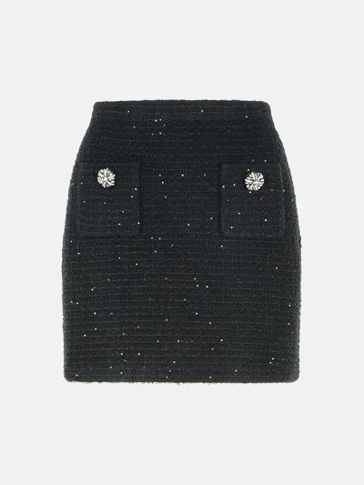 Self-portrait Black Polyester Blend Skirt