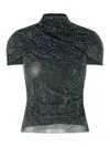 Self-portrait Self Portrait Black Polyester Blend Top In Black