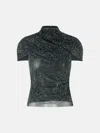 Self-portrait Black Polyester Blend Top In Black
