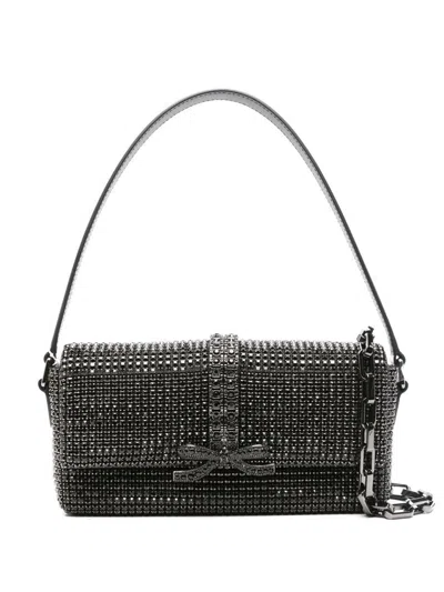 Self-portrait Black Rhinestone Chainmail Baguette Bag Bags