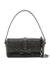 SELF-PORTRAIT SELF-PORTRAIT BLACK RHINESTONE CHAINMAIL BAGUETTE BAG BAGS