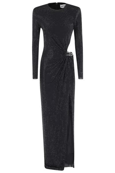 Self-portrait Black Rhinestone Embellished Maxi Dress