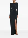Self-portrait Black Rhinestone Embellished Maxi Dress Clothing In Black