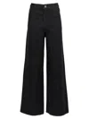 Self-portrait Womens Black Rhinestone Embellishment Wide-leg High-rise Denim Jeans