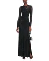 Self-portrait Self Portrait Long Mesh Dress With Rhinestones In Black