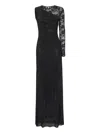 Self-portrait Self Portrait Women Black Rhinestone Mesh And Lace Maxi Dress