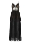 Self-portrait Black And Gold Chiffon Maxi Dress