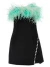 Self-portrait Self Portrait 'black Sequin Feather Mini' Dress