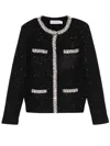 Self-portrait Black Cotton Wool Blend Sequin Jacket