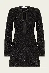 Self-portrait Black Sequin Knit Mini Dress In Black