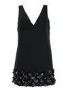 Self-portrait Black Sequin Mini Dress With V Neck