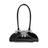 Self-portrait Black Leather Curved Shoulder Bag