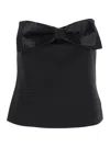 Self-portrait Black Sleeveless Top With Bandeau Neckline In Black