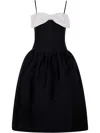 Self-portrait Self Portrait Taffeta Contrast Bow Midi Dress Black