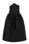 Self-portrait Taffeta Contrast-bow Midi Dress