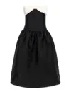 Self-portrait Taffeta Contrast-bow Midi Dress In White
