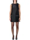 Self-portrait Black Taffeta Embellished Trim Mini Dress Clothing In Black