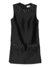 Self-portrait Sleeveless Black Midi Dress With Beadwork And Patch Pockets In Black