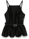 Self-portrait Lace Panel Peplum Top With Removable Belt