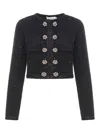 Self-portrait Self Portrait Women's Short Jacket With Sequins In Negro