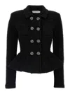 Self-portrait Short Jacket With Sequins In Black