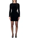 Self-portrait Black Velvet Embellished Mini Dress In Black