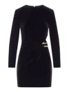 Self-portrait Embellished Velvet Mini Dress In Black