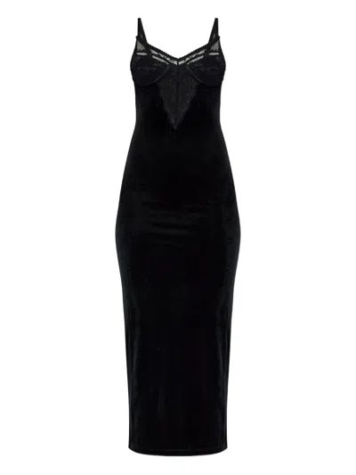 Self-portrait Self Portrait Black Velvet Strappy Midi Dress