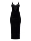 Self-portrait Black Velvet Strappy Midi Dress Clothing In Black