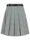 Self-portrait Prince Of Wales Pleated Midi Skirt In Gray