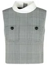 Self-portrait Black Viscose Blend Top In Gray