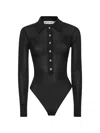 Self-portrait Viscose Knit Bodysuit In Black