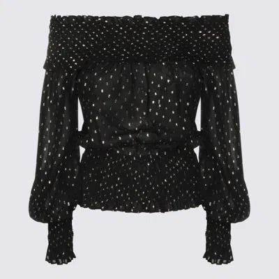 Self-portrait Black Viscose Top