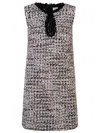 Self-portrait Black Sequin-embellished Boucl-tweed Mini Dress In Black Multi