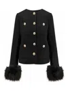 Self-portrait Blazer In Boucl In Black