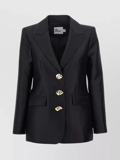 SELF-PORTRAIT BLAZER 'LONGLINE SILHOUETTE' NOTCH LAPEL