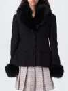 Self-portrait Black Tailored Boucle Fur Jacket Clothing In Black